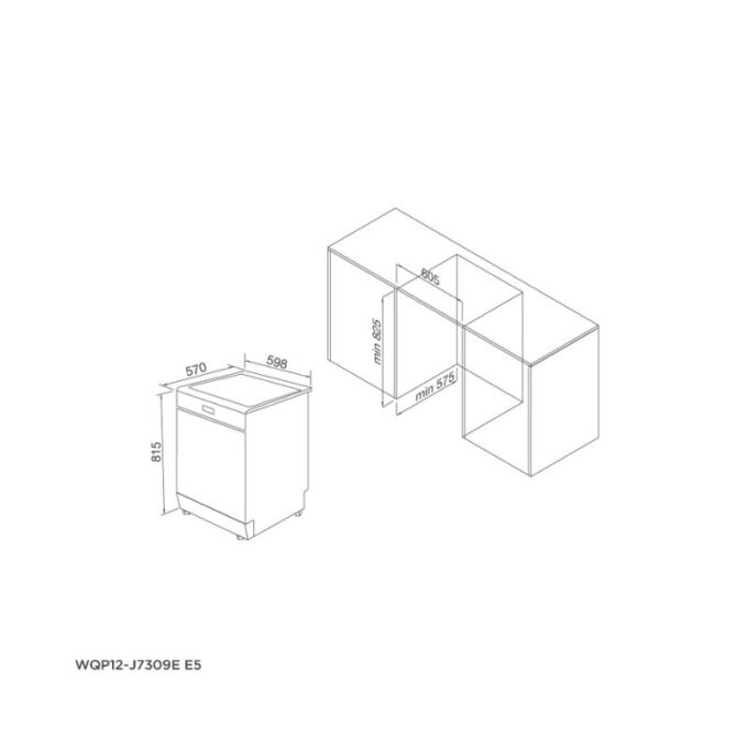 Thiết kế của Máy rửa bát âm tủ Malloca WQP12-J7309E E5