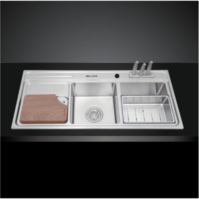 Chậu rửa bát Inox 2 hố Malloca MS 8812