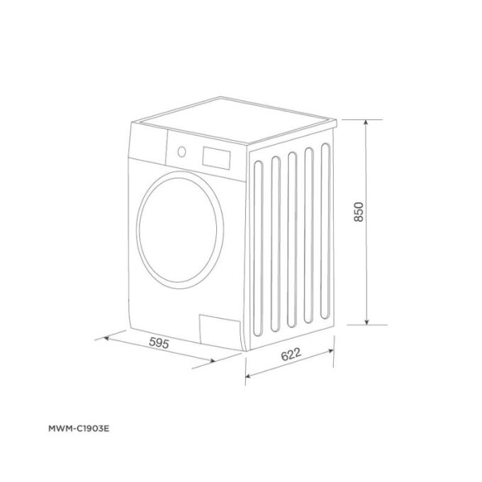 Máy giặt sấy Malloca MWM-C1903E 3 Thiết kế của Máy giặt sấy Malloca MWM-C1903E