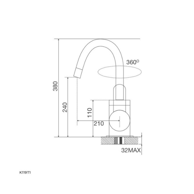 Thiết kế của Vòi rửa bát Malloca K119T1