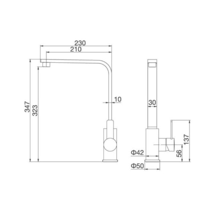 Thiết kế của Vòi rửa bát Malloca K589S