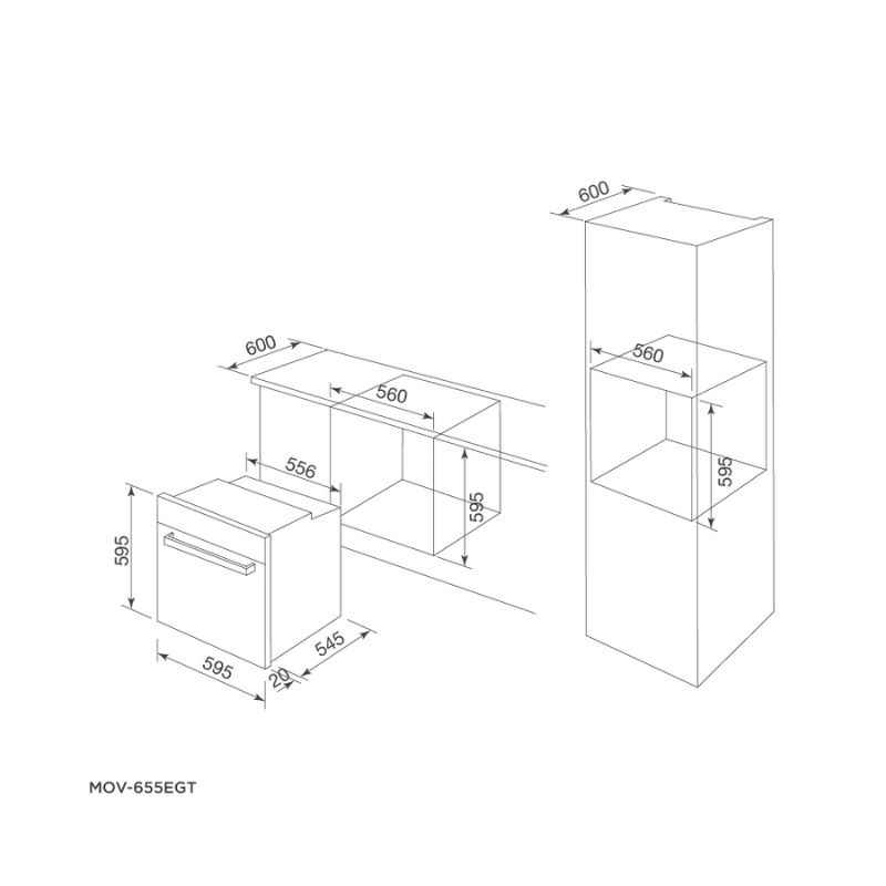 Thiết kế của Lò nướng Malloca MOV-655EGT Thiết kế của Lò nướng Malloca MOV-655EGT