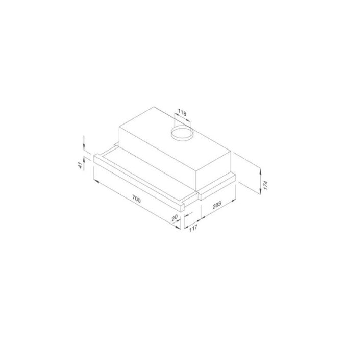 kích thước của Máy hút mùi Malloca K1507