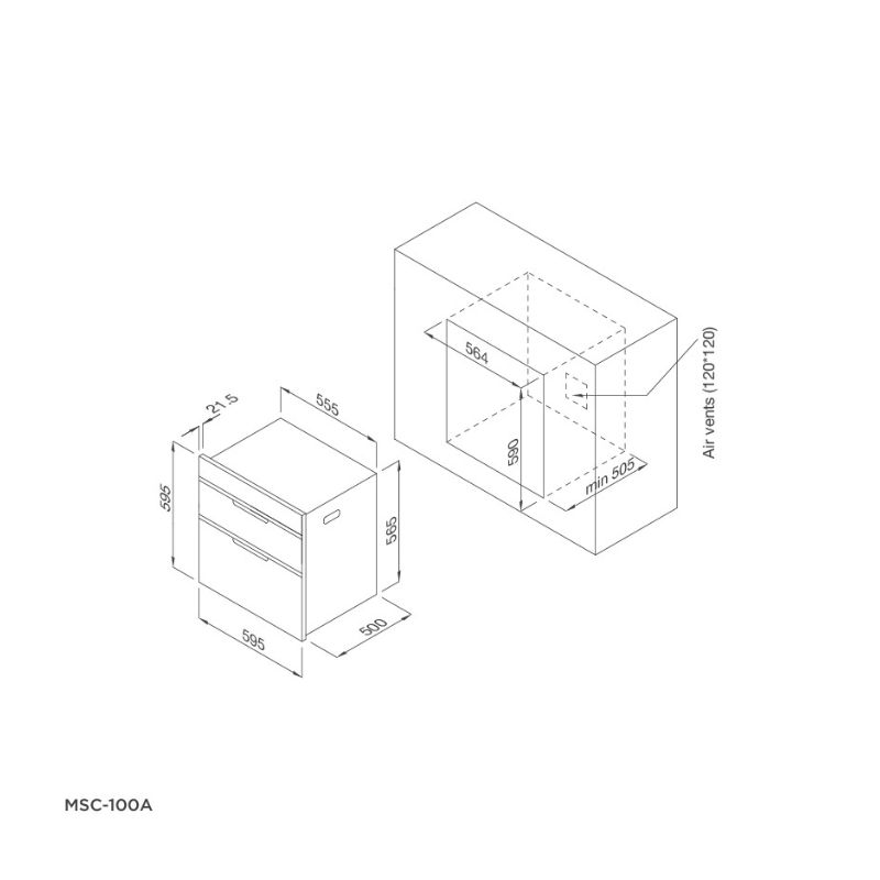 kích thước của Máy sấy bát Malloca MSC-100A kích thước của Máy sấy bát Malloca MSC-100A