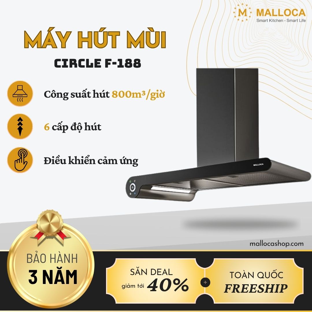 Máy húi mùi áp tường Malloca CIRCLE F-188