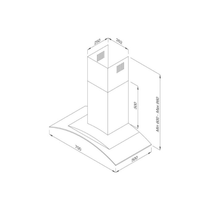 kích thước của Máy hút mùi Malloca Gama K3155.7