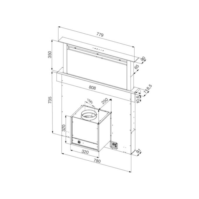 kích thước của Máy hút mùi Malloca K-3410DR
