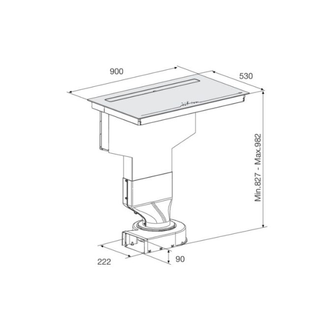 Thiết kế của Bếp từ kết hợp máy hút khói khử mùi Malloca HIH-904 SLIM