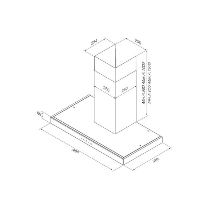 Thiết kế của Máy hút mùi Malloca SKYLIGHT F-213