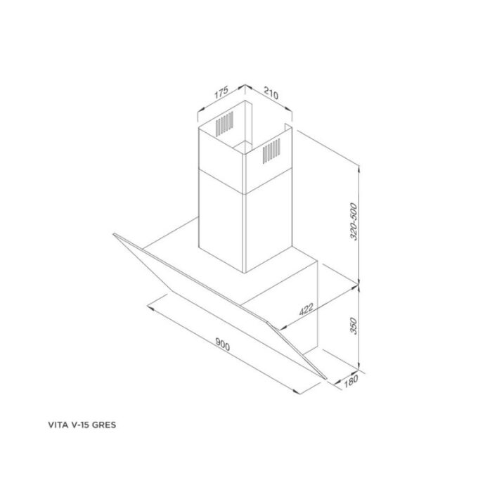 Thiết kế của Máy hút mùi Malloca VITA V-15 GRES
