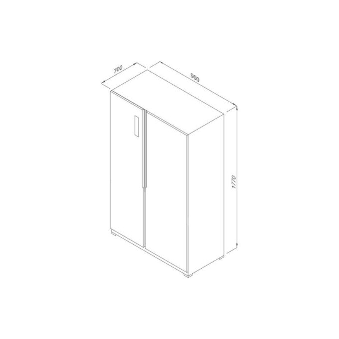 kích thước của Tủ lạnh Side by Side Malloca MF-521SBS