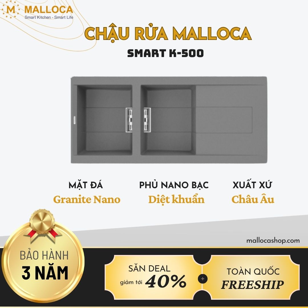 Chậu rửa bát Malloca SMART K-500