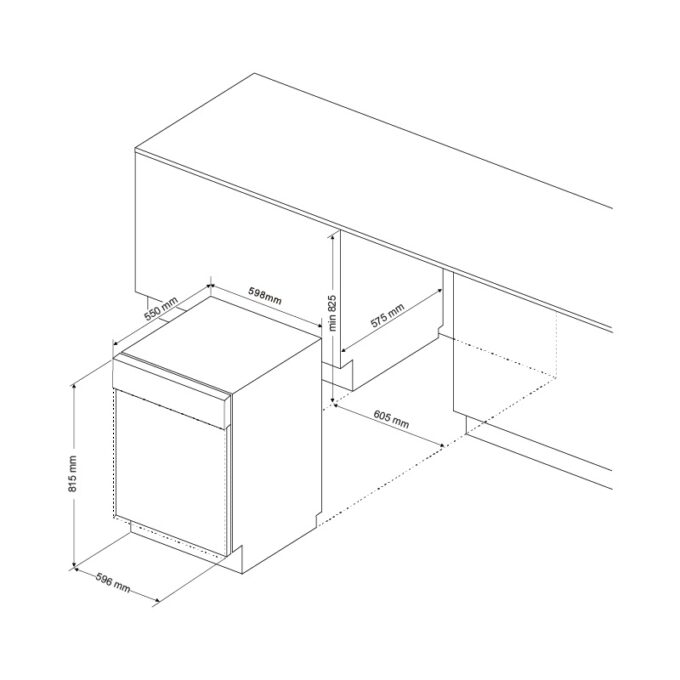 Kích thước Máy rửa chén âm tủ hoàn toàn MDW14-7713AD